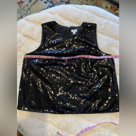 2 PC SET ~J.CREW FACTORY BLACK SRQUIN TOP & SKIRT - Picture 10 of 13